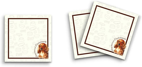 Butler in the Home Sticky Notes 12 Pack, 3"x3", 50 Sheet Count Per Pad, Long Haired Dachshund, Cute Memo Pads