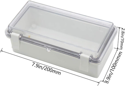 Zulkit Junction Box, ABS Plastic Dustproof Waterproof IP65 Electrical Box with Hinged Shell and Clear Cover