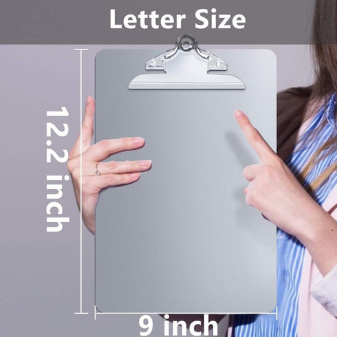 Metal Clipboard - Heavy Duty Aluminum Clipboard with High Capacity Clip for Letter Size and A4 Paper