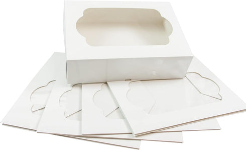 45-Count (14 10 4 Inches, Global Sugar Art Bulk Cake Boxes, Quarter Sheet Bulk Cake Box with Window, Sturdy, Auto Popup