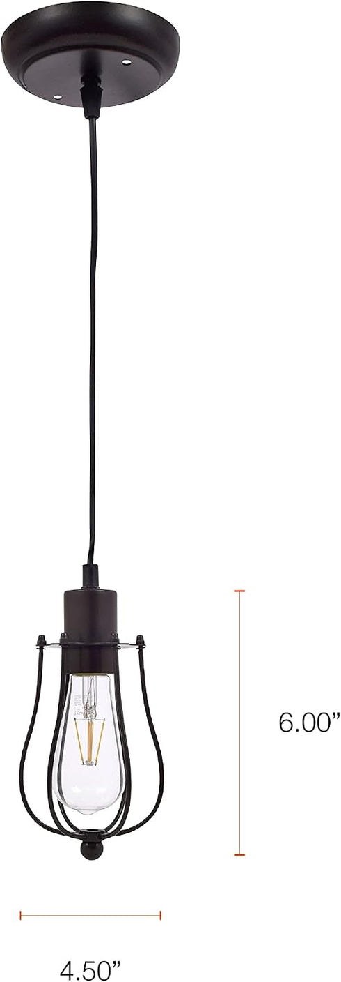 Dimmable 60W 8.5W ST19 Bulb, 15' (60029) LEDVANCE Sylvania Lowell Vintage LED Pendant Light Fixture with Clear = Edison
