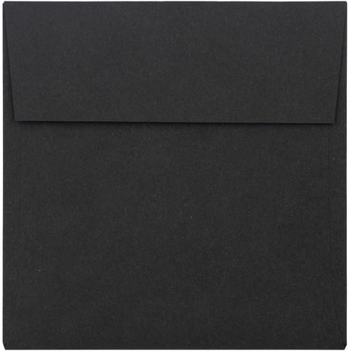 LUXPaper Square Invitation Envelopes, Midnight Black - Peel & Press, 3 1/4" x 3 1/4", 50 Qty, 80lb. Text