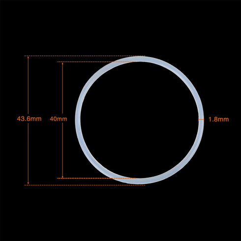 X AUTOHAUX Silicone O-Rings - Pack of 10, 43.6mm OD 40mm ID 1.8mm Width VMQ Seal Gasket for Pipe Repair, White