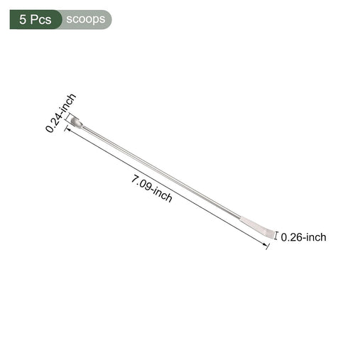 YOKIVE 5 Pcs Micro Reagent Spoon, 2 in 1 Double Head Stainless Steel | Take Out The Sample, Great for Science Labs, Chemistry Classrooms (180mm Long)