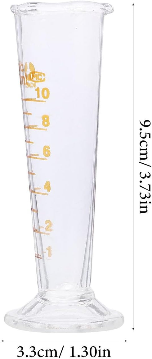 Professional Lab Graduated Measuring Cup with Spout Wide Mouth Glass Conical Conical Beaker Thickened Borosilicate Beaker (10ml) by TEHAUX