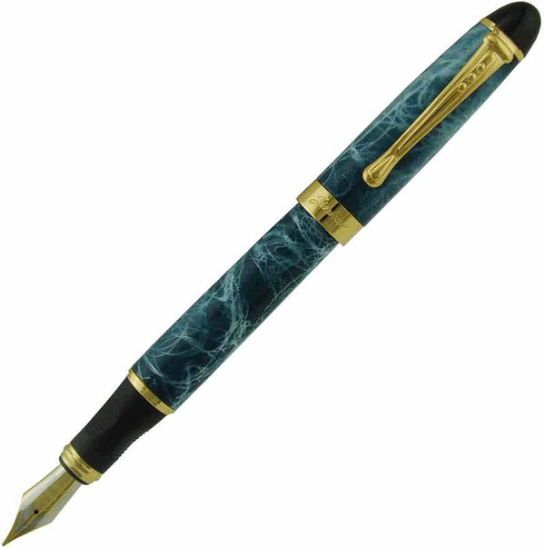 Jinhao X450 Fountain Pen in Blue Sky Color with Classic Design, Medium Nib, Pen Pouch & Ink Refill Converter Set