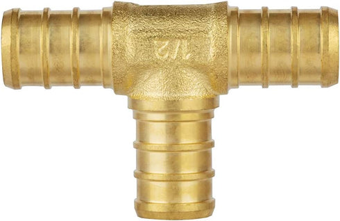 ISPINNER PEX Fittings, 1/2 inch Straight Coupling (6pcs), Degree Elbow (6pcs), PEX Tee (4pcs), Brass Barb Crimp Fittings