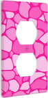 Pink Single Duplex Outlet Light Switch Plate Cover for Home, Bedroom, Kitchen - Decorative 4.5 * 2.76 Inches