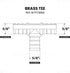 Supply Giant QYUF0058-10 PEX Barb Tee Pipe Fittings, 5/8", Brass, Pack of 10