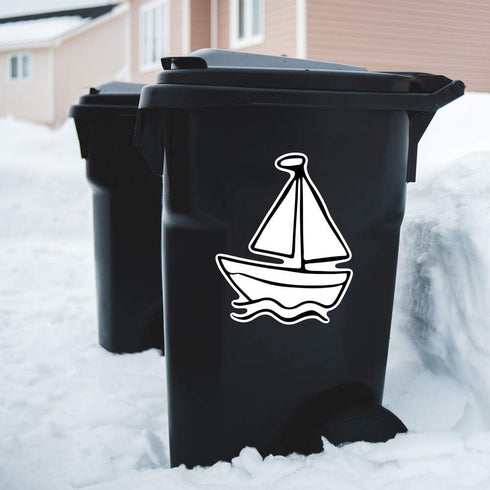 Azeeda (460mm) (DW00143711) 'Sail Boat Toy' White Premium Vinyl Decal Sticker Waterproof, Durable & Easy to Apply