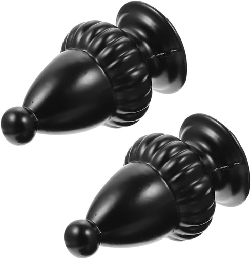 Lurrose 2pcs Decorative Lamp Finial Knob Modern Black Aluminum Floor for Table and