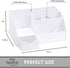 White Desk Organizer, 9 Compartments for Office Supplies and Desk Accessories, Pen Holder, Desktop Decor