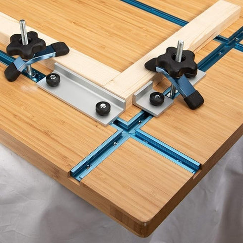 POWERTEC 71609 3" T-Track Intersection Kit with Predrilled Mounting Holes for Universal T Track Accessories