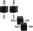 M10 Rubber Studs Shock Absorber Anti-Vibration Isolator Mounts 4 Packs, Rubber Cylindrical Vibration Isolation Mount
