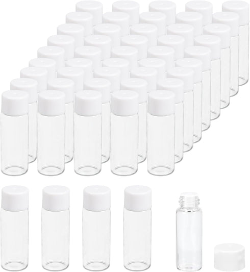PATIKIL 5ml Essential Oil Bottles, 50 Pack Clear Glass Vials with Orifice Reducer and Screw Cap