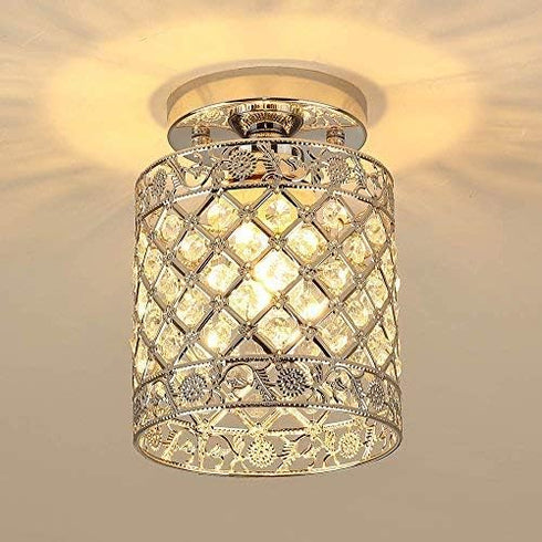 Create For Life (6 inch Mini Style Modern Decor Crystal Flush Mount Ceiling Light Fixture Crystal Chandeliers Light
