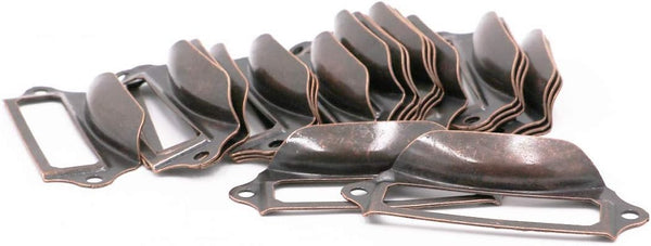 LGEGE 30Pcs Copper Tone File Drawer Tag Frame Label Holder for Office Library