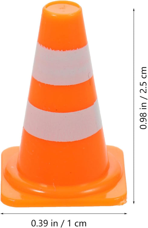 TOPPERFUN 30Pcs 1in Mini Traffic Cones, Mini Cones Orange Small Roadblock Construction Signs, Tiny Traffic Toys