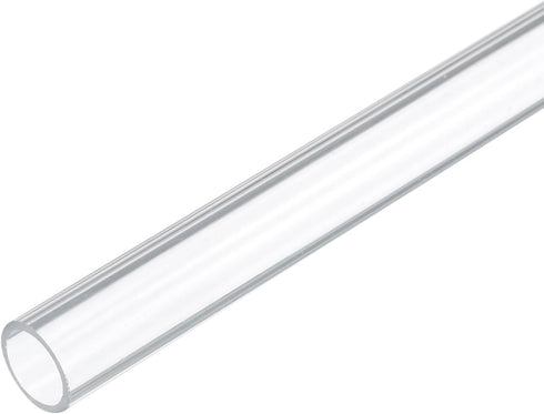12" Clear Plastic Rigid Pipe Acrylic Tube 12mm x 15mm (1/2" x 0.6") Polycarbonate Tubing for Plumbing, DIY, Aquarium