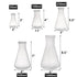 Peohud Set of 10 Scientific Plastic Erlenmeyer Flasks with Screw Caps - Lab Flask Set (50ml, 100ml, 250ml, 500ml, 1L)
