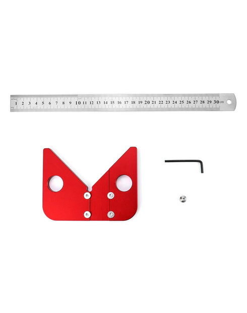 QWORK Center Scribe Gauge, Aluminum Center Finder Ruler, 45/90 Liner & Circle Center Measuring Tool