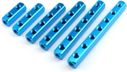 1/4" 2-Way 5 Ports Air Manifold, Aluminum Pneumatic Inline Splitter