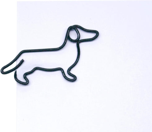 Dog Dachshund Shaped Paper Clips Style #2 Great for Collectors or Pet Lovers (Black Refill Bag)