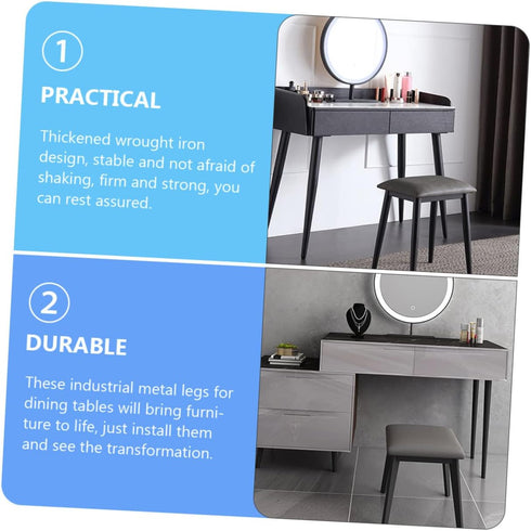 LIFKOME Set 4 Beveled Metal Furniture Legs - of for Tables and Cabinets