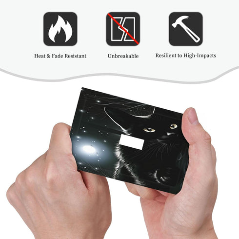 HTSAHKV 3 5 Inch Black Cat in Moonlight Wall Plate Light Switch Cover Single Gang Outlet Faceplate Print Plate Cover X