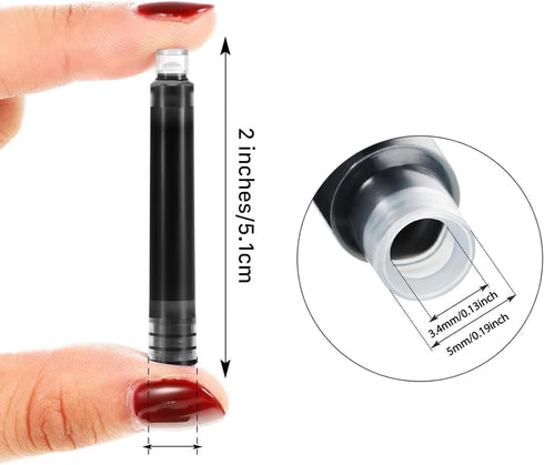 Outus 120 Pcs Fountain Pen Ink Cartridges, 3.4 mm Fountain Pen Refills