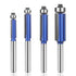 UTRUSTTO Professional Straight Flush Trim Router Bits 1/4 Inch Shank, Top Bearing Flush