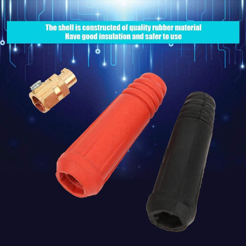 5Pcs Quick Plug, Welding Cable Joint Quick Connector Pair for 10-25 Square European Style Welding Machine