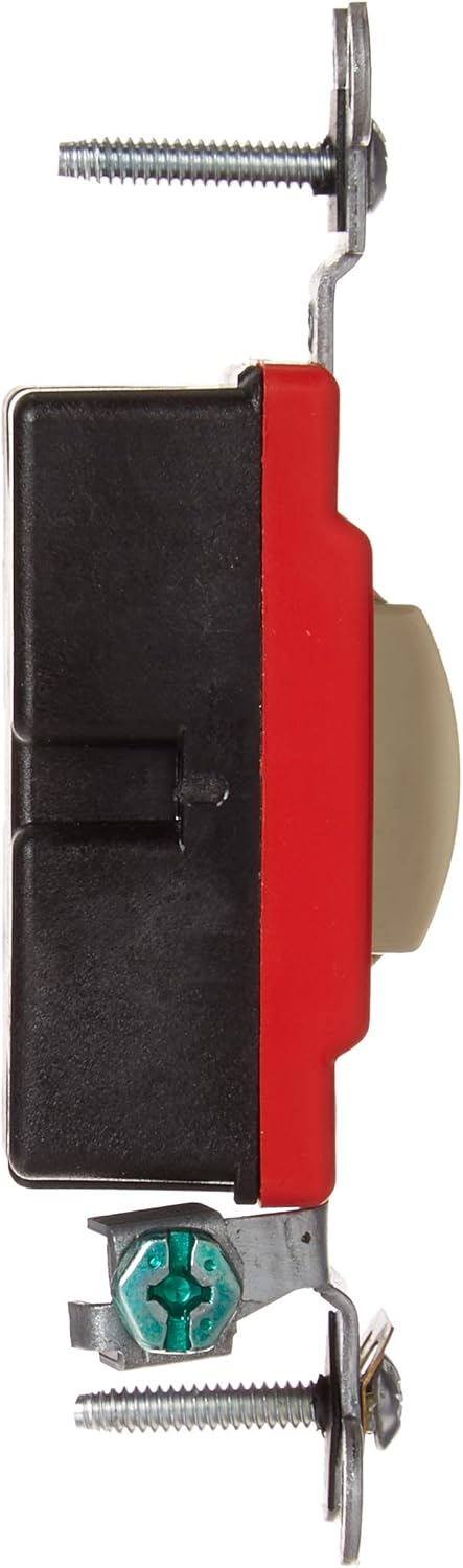 Leviton 1221-2IL 20-Amp, 120/277-Volt Toggle Locking Single-Pole AC Quiet Switch, Ivory