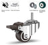 GBL 1" Small Caster Wheels with 2 Brakes + Screws M6x15mm - Set of 4, 90Lbs Low Profile Silent Casters