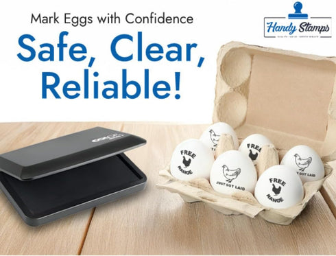 Handy Stamps Micro 1 Ink Pad - Black Egg Safe Ink, Ideal for Marking Eggs