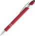 Rainbow Rubberized Soft Touch Ballpoint Pen with Stylus Tip, Premium Metal, Black Ink, Medium Point - Box of 7 (RED)