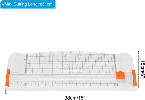 PATIKIL 12 Inch Paper Trimmer, A4 Size Portable Paper Cutter Slicer Scrapbooking Tool with Blade Side Ruler for Craft Paper Photo Cardstock, White by PATIKIL