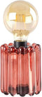 Elements Pink Glass Bulb LED Lantern Decorative Lighted Table lamp with Textured