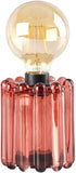 Elements Pink Glass Bulb LED Lantern Decorative Lighted Table lamp with Textured