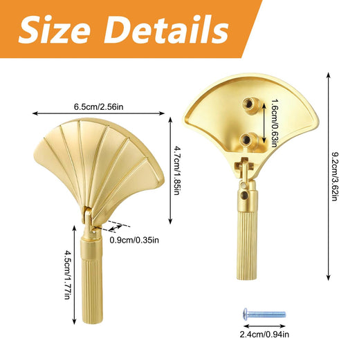 2pcs Closets MOROBOR Ginkgo Leaf Shape Knob Handles, Golden Creative Pull Hardware Furniture Knob Handles Drawer
