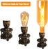 INJAK Room-E26 Bulb Steampunk Table Lamp Base Metal Brown Golden Small Desk Lamps Industrial Pipe End Table Lighting