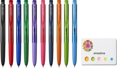 uni Signo RT1 Gel Ballpoint Pen 0.38mm (UMN155N38), 10 Colors Sticky Notes Value Set