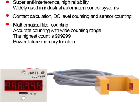 Digital Display Counter Electronic Industrial Sensor Automatic Induction BEM-6H-30E4-CT (DC12-24V)