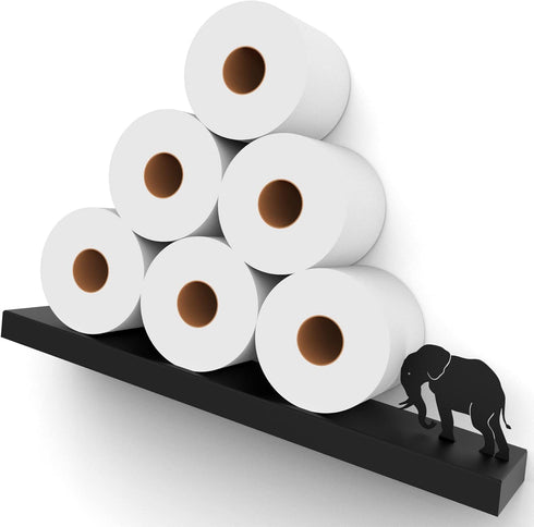 Artori Floating Toilet Paper Shelf Storage - Bathroom Wall Decorations, Tilted Wall Toilet Paper Holder, Mounted Toilet