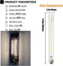 Leools T300 Dimmable LED Tubular Bulb 6W, Long Tube Vintage Filament Bulb, 60W Equivalent, 4000K Daylight, 4 Pack
