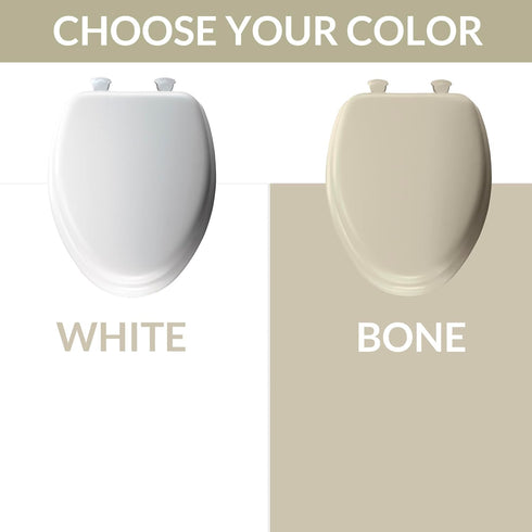 Mayfair Padded Toilet Seat, Cushioned Soft Vinyl over Wood Core Seat, Secure Hinges, Easy Clean, Made in USA