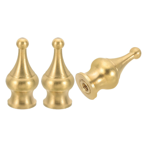 PATIKIL 22 x 45mm Lamp Finials Caps Knob, 3 Set Solid Brass Lamp