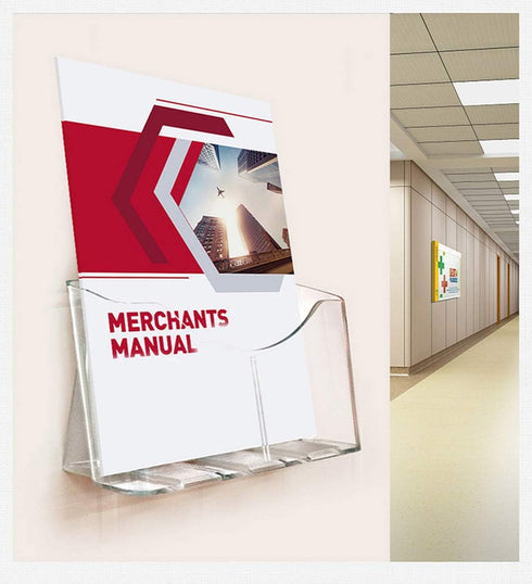 Yarlung 2 Pack Acrylic Brochure Holder, Clear Booklet Display Stand 8.5 x 11 Inches for Desk or Wall Mount