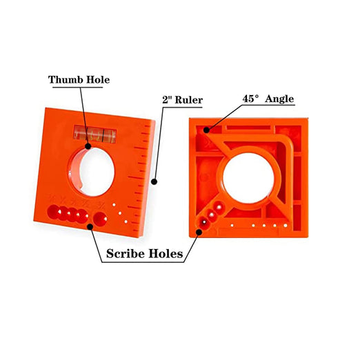 2pcs Mark Offset Ruler with Gradienter Finish Carpentry Tools 5 in 1 Multifunction Ruler for Parallel Lines for Woodworking
