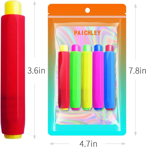 Paichley 5 Set 5 Count (Pack 1) Pieces Colorful Plastic Chalk HoldersBlackboard Adjustable for Teachers School Office